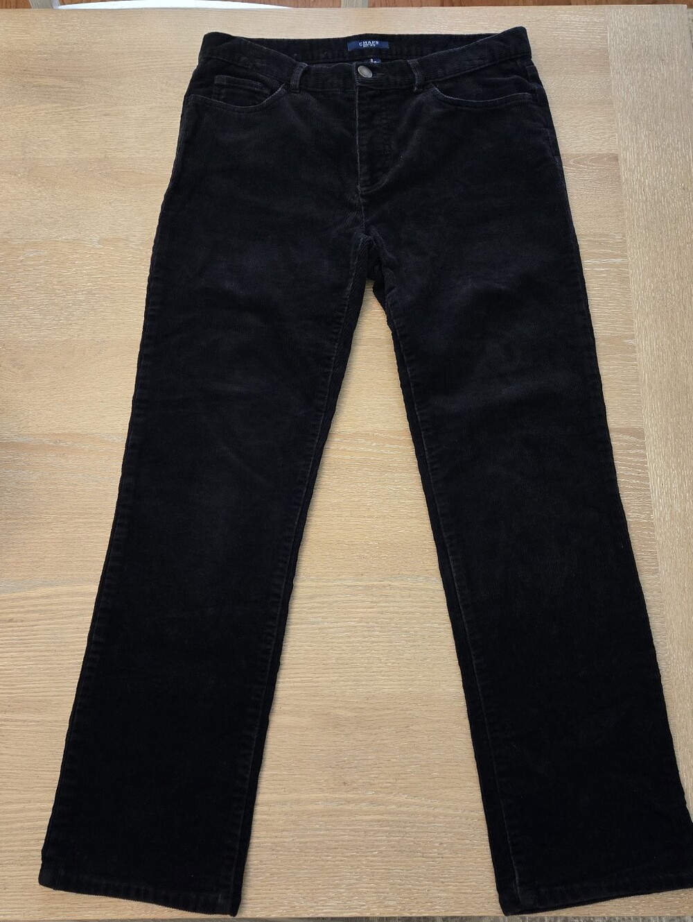Chaps Vintage Black Straight-Leg Corduroy Pants